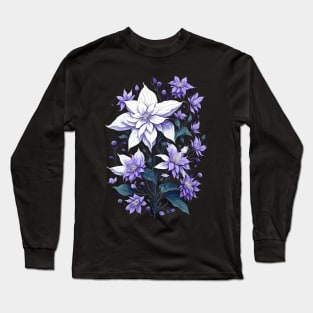 Purple Clematis Flowers Long Sleeve T-Shirt